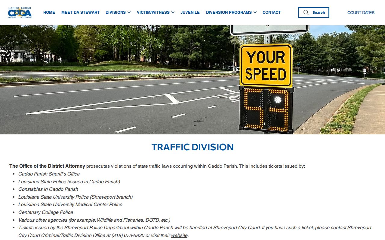 Caddo traffic court record agency routing and payment instructions