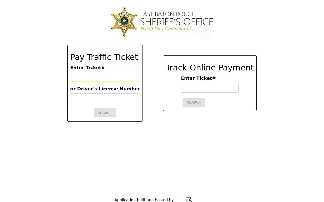 Caddo traffic court record official Sheriff payment portal landing page